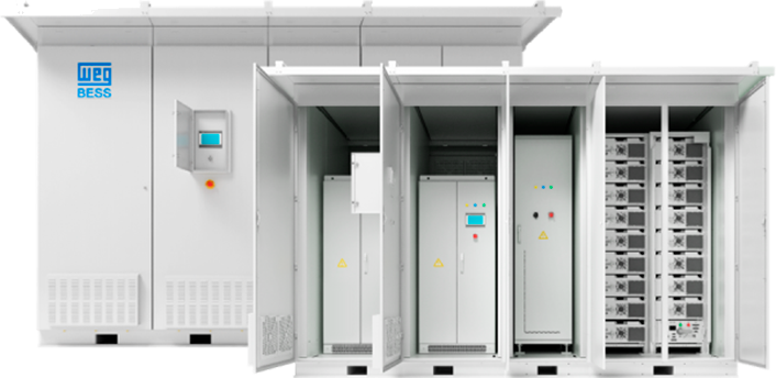 Sistema WEG BESS para armazenamento de energia em operação comercial e industrial